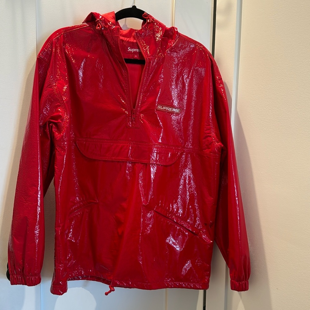 Supreme Red Vinyl Jacket S Small